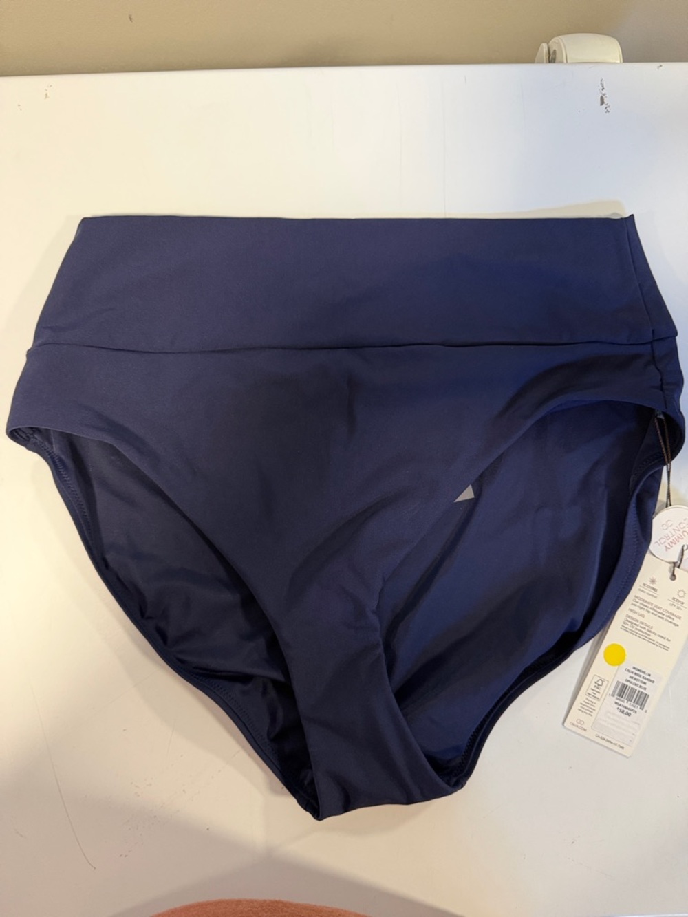 CALIA by Carrie Underwood Navy High-Rise Fold-Over Bikini Bottoms